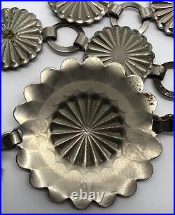 90+gram MARVELOUS VINTAGE NAVAJO SILVER METAL CONCHO BELT NATIVE AMERICAN OLD