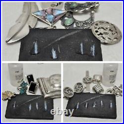 925 900 Silver Jewelry Lot Taxco Antique Native American Gemstone Vintage