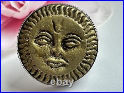 925 Sun Face Ring Silver Vintage Jewelry Native American Old Pawn Handcrafted