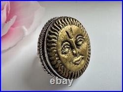 925 Sun Face Ring Silver Vintage Jewelry Native American Old Pawn Handcrafted