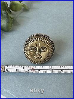 925 Sun Face Ring Silver Vintage Jewelry Native American Old Pawn Handcrafted