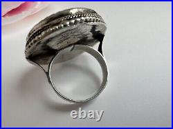 925 Sun Face Ring Silver Vintage Jewelry Native American Old Pawn Handcrafted