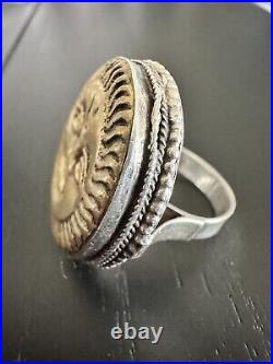 925 Sun Face Ring Silver Vintage Jewelry Native American Old Pawn Handcrafted