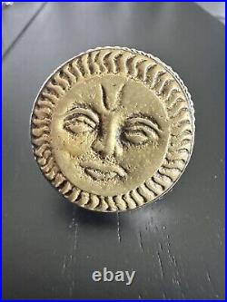 925 Sun Face Ring Silver Vintage Jewelry Native American Old Pawn Handcrafted