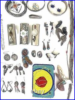 AMAZING Lot Of Sterling Silver Native American Navajo Jewelry & Accessories