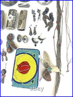 AMAZING Lot Of Sterling Silver Native American Navajo Jewelry & Accessories