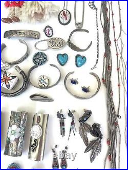 AMAZING Lot Of Sterling Silver Native American Navajo Jewelry & Accessories