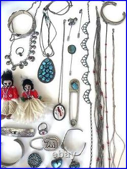 AMAZING Lot Of Sterling Silver Native American Navajo Jewelry & Accessories