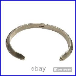 Alluring Navajo Silver Ingot Carinated Stamped Cuff Bracelet