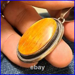 B. Chavez Native American Spiny Oyster Sterling Silver Pendant Signed