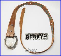 Begay Navajo Native American sterling silver turquoise large buckle belt