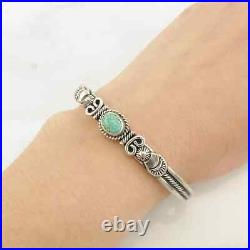 Bracelet Native American Sterling Silver Cuff Spiderweb Turquoise