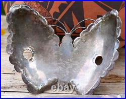 Butterfly Hair Barrette Old Pawn Navajo Stamped Silver Handmade Native American