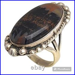 COLOSSAL NAVAJO'NATURAL SCENERY NATIVE AMERICAN JEWELRY SILVER WOOD Ringsz6.75