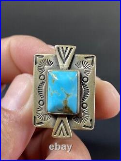 Carolyn Pollack Native American Sterling Silver Square Turquoise Ring Signed CP