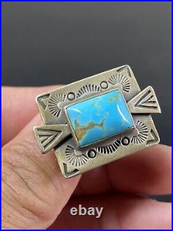 Carolyn Pollack Native American Sterling Silver Square Turquoise Ring Signed CP