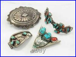 Collection Miscellaneous Native American Jewelry Turquoise Coral Sterling Silver