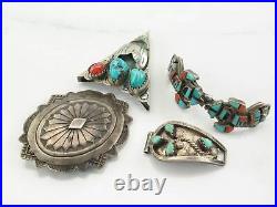 Collection Miscellaneous Native American Jewelry Turquoise Coral Sterling Silver