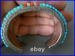 Colorful Native American Intricate Multi-Stone Inlay Sterling Silver Bracelet