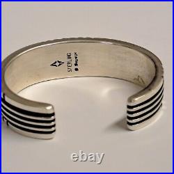 D Begaye Native American Navajo Sterling Silver Cuff Bracelet Signed 6.25