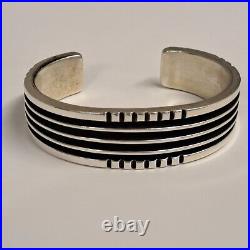 D Begaye Native American Navajo Sterling Silver Cuff Bracelet Signed 6.25