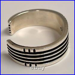 D Begaye Native American Navajo Sterling Silver Cuff Bracelet Signed 6.25