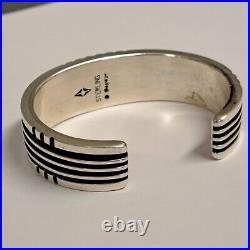 D Begaye Native American Navajo Sterling Silver Cuff Bracelet Signed 6.25