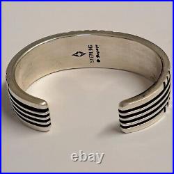 D Begaye Native American Navajo Sterling Silver Cuff Bracelet Signed 6.25