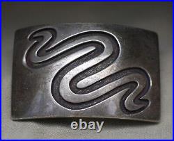 Dale Begaye Vintage Native American Navajo Sterling Silver Belt Buckle