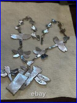 Dan Nieto Sterling Silver Necklace Dragonfly Gaspeite Native American Jewelry