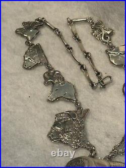 Dan Nieto Sterling Silver Necklace Wolf Bear Eagle Bison Native American Jewelry