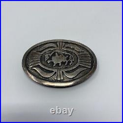 Donovan Kinsell Native American Navajo Sterling Silver Belt Buckle Bison