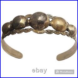 Early 1900's Vintage Native American Navajo Sterling Silver Sunstamp Bracelet