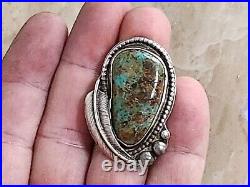 Exceptional Native American Navajo Turquoise Sterling Silver Ring Sz 6