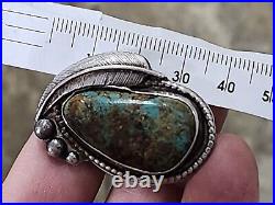 Exceptional Native American Navajo Turquoise Sterling Silver Ring Sz 6