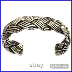 Expert'sterling Native American Jewelry Silver Woven' Vintage Navajo Bracelet