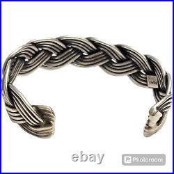 Expert'sterling Native American Jewelry Silver Woven' Vintage Navajo Bracelet