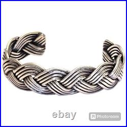 Expert'sterling Native American Jewelry Silver Woven' Vintage Navajo Bracelet