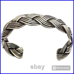 Expert'sterling Native American Jewelry Silver Woven' Vintage Navajo Bracelet