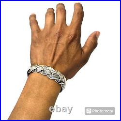 Expert'sterling Native American Jewelry Silver Woven' Vintage Navajo Bracelet