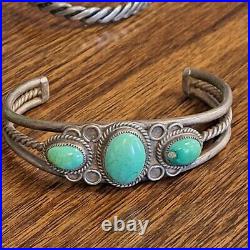 Exquisite Native American Navajo Royston Turquoise Sterling Silver Cuff Bracelet