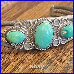 Exquisite Native American Navajo Royston Turquoise Sterling Silver Cuff Bracelet