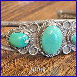 Exquisite Native American Navajo Royston Turquoise Sterling Silver Cuff Bracelet