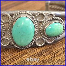 Exquisite Native American Navajo Royston Turquoise Sterling Silver Cuff Bracelet