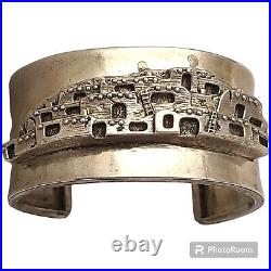 Extreme Intricacy Vintage Native American Navajo Pueblo Sterling Silver Bracelet