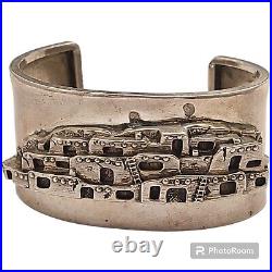 Extreme Intricacy Vintage Native American Navajo Pueblo Sterling Silver Bracelet