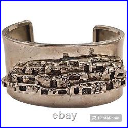 Extreme Intricacy Vintage Native American Navajo Pueblo Sterling Silver Bracelet