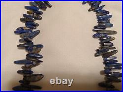 HOPI LAPIS NECKLACE Choker Sterling Silver Beads Native American/Pawn Adjustable