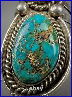 HUGE Long Vintage Navajo Sterling Silver Turquoise Chrysocolla Ring COLORFUL