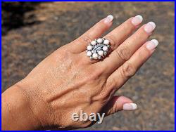 Handcrafted Navajo Pink Conch Cluster Ring Native American Jewelry Sz 8.75 US